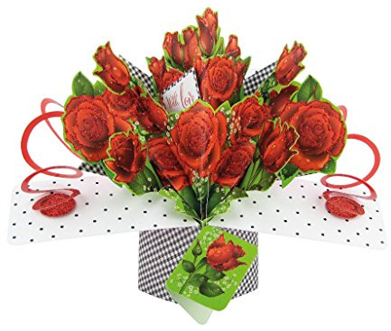 Roses With Love Pop-Up Greeting Card Original Second Nature 3D Pop Up Cards