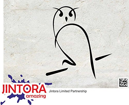 JINTORA - Autoaufkleber Tuning - Auto Aufkleber - Eule - 107x99 mm - Auto Aufkleber - Bus - Fenster - Heckscheibe - Camper - wetterfest - Outdoor Sticker Auto Deko LKW - Tuning Selbstklebend - schwarz