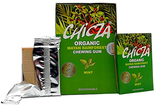 Chicza Organic Chewing-Gum Menta, Certificato Biologico e Kosher, Biodegradabile, 10x30g