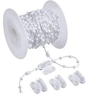 EveryHome 100 Links Vertical Blind Bottom Chain with 4 Pieces Plastic Chain Connectors for 89 mm (3.5 Inch) Slats
