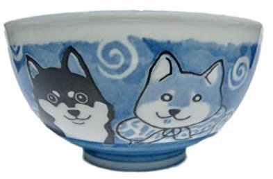 Japanese Shiba Dog Blue 6.3 Inches Diameter Large Rice Bowl Donburi Soup Noodle or Serving Bowl Multipurpose Bowl Chawan from Japan