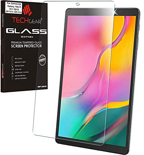 TECHGEAR GLASS Edition Screen Protector Compatible with Samsung Galaxy Tab A 10.1 2019 (SM-T510 / SM-T515), Tempered Glass Screen Protector [9H Toughness] [HD Clarity] [Scratch-Resistant] [No-Bubble]