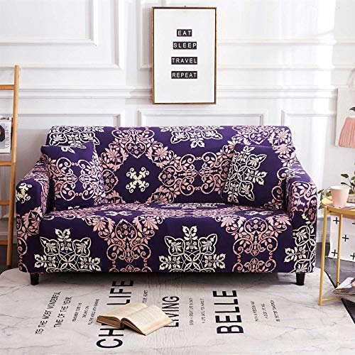 Morbuy Elastisch Sofa Überwürfe Sofabezug, Ecksofa L Form Stretch Antirutsch Armlehnen Sofahusse Sofa Abdeckung Hussen für Sofa Couchbezug Sesselbezug (2 Sitzer,Mandala)