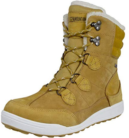 GUGGEN Mountain HPC57 Damen Fellstiefel gefüttert mit echter Lammwolle und Synthetik Winterstiefel Winterschuhe Echtleder Leder Stiefel wasserdicht mit Membran Braun, EU 40