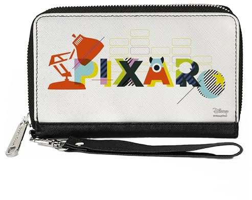 Buckle-Down Damen-Geldbörse mit Reißverschluss, rechteckig, Pixar-Luxo-Lampe und Ball, 7.5x4.5, Buckle-Down PU Geldbörse mit Reißverschluss rund rechteckig – Pixar Luxo Lampe und Ball
