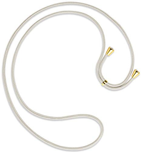 mtb more energy® Ersatz-Band für Handykette - Broken White - inklusive Endkappen (Gold) - hochwertige Austausch-Kordel - Band Seil Kette