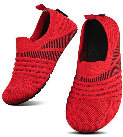 SAGUARO Mädchen Hausschuhe Kinder Pantoffeln Jungen Slippers rutschfest Yoga Kleinkinder Schuhe Unisex-Baby Indoor Weich Walkingschuhe Hüttenschuhe Red 34/35 EU