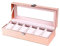 Xiaobei Damen Freundin Uhr Box Store Sammlung rosa Lederuhr Vitrine Leder Uhr Box Uhr Aufbewahrung Uhr Rollenkoffer-6 Steckplätze