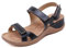 SWZEC Sandales Femme Été Confortable Talon Compensées Nu-Pieds Mode Chaussure Orthopédique Bout Ouverte Casual Cuir PU Grande Taille Claquettes Plats Scratch Plage Vacances Noir 43