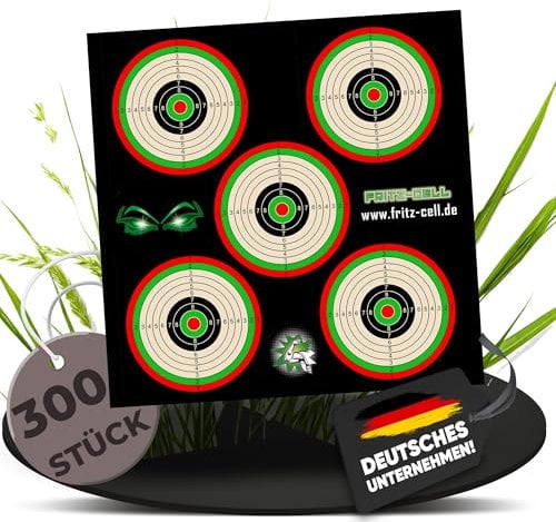 300 Zielscheibe 5er Spiegel 14x14 Luftgewehr Luftpistole Schießstand Airgun…