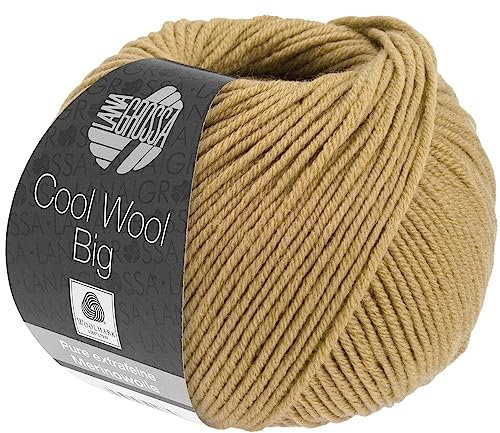 LANA GROSSA Cool Wool Big | Extrafeine Merinowolle waschmaschinenfest und filzfrei | Handstrickgarn aus 100% Schurwolle (Merino) | 50g Wolle zum Stricken & Häkeln | 120m Garn FB 1009