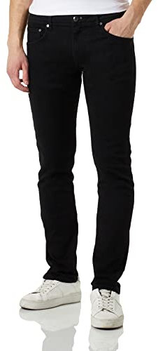 HACKETT LONDON Herren Black Denim Jeans, Schwarz, 40W/30L