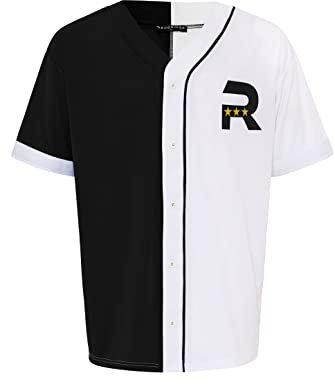 Redbridge Baseballshirt Kurzarm luftiges Tshirt Sportliches Hemd Schwarz Weiß XXL