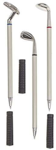 MIJOMA 3 Stück Set Kugelschreiber Golfschläger Golf Stifte Geschenkset, Golfgeschenk Geschenkidee für Golfspieler Golfer