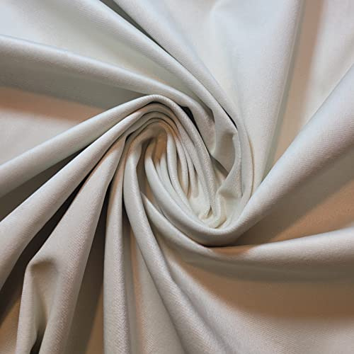 Textile Station 147,3 cm di larghezza, morbido tessuto in velluto scamosciato, morbido e vellutato, adatto per tende e tappezzeria (avorio)