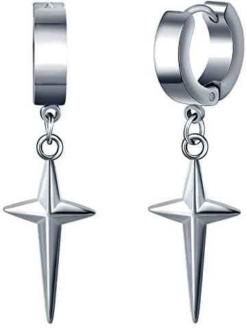 feilok Étoiles pour hommes boucles d'oreilles goujons boucles d'oreilles en acier inoxydable