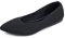 Frank Mully Frauen Spitze Zehe Ballett Flach Strickkleid Schuhe Low Wedge Komfort Slip On Flats für Frau Klassische, Schwarz, 40 EU