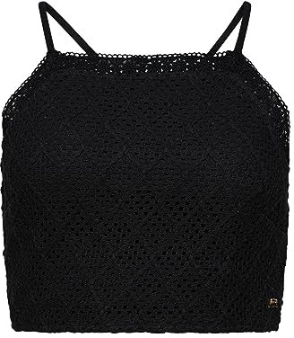 Superdry Damen Vintage Crop Crochet TOP Businesshemd, schwarz, 36