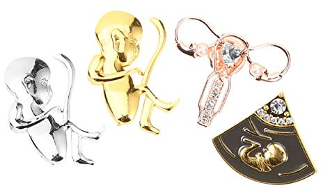 GALPADA 4 Pièces Broche D'Organe Humain Costume Épingle Vêtements Broche Châle Broche Ovaire Sacs De Broche Utérus Féminin Broche Broche Badge Utérus Broches Pour Femmes Costume Broche