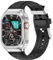 Deczone Bracelet de montre en silicone avec boîtier en acier inoxydable compatible avec Apple Watch Series 1 2 3 42 mm Series 4 5 6 SE 44 mm, bracelet de protection robuste iWatch pour homme (argent)