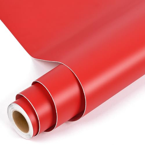 Prime Vinyl Vinylfolie Plotter -30cm x 305cm- matt Rot Permanentes selbstklebendes Vinyl, Plotterfolie Rollen Rückseite Vinyl für Silhouette Cameo, meisten Schneidemaschine
