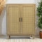 Box and Beyond Kommode aus Eukalyptus – Türen aus Geflecht – Natur – 80 x 34 x 96 cm – FSC 100%