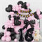 16 Geburtstag Deko, 16. Geburtstag Mädchen Dekorationen, Pink Schwarz Deko 16. Geburtstagdeco mit Happy Birthday Banner Girlande, Schwarz Tortendeko, 16th Ballons Geburtstagsdeko 16 Jahre Mädchen