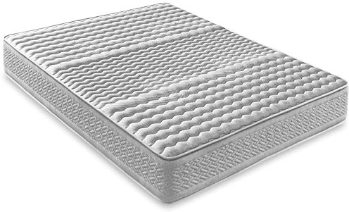 LUXIABED Colchon 135x190 Muelles Ensacados Dual: Caras Diferenciadas. Confort + Firmeza Media MemorySens. Higiénico y Transpirable. Individual Color Gris. Modelo Optimal Altura 28 cm