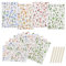 WANDIC 16 Blatt Transfer-Aufkleber-Set, 4 Stile, Schmetterlings-Blumenmuster, Selbstklebende Aufkleber, blau, gelb, rosa, grün, Aufkleber für Scrapbook, Journal