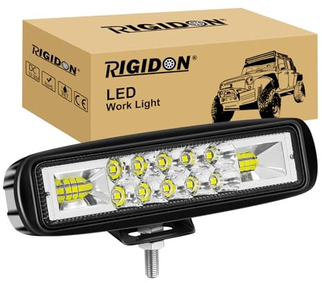RIGIDON 1x 6 Zoll 24W Led Strahler, 12V 24V Led arbeitsscheinwerfer, rückfahrscheinwerfer für Auto ATV LKW KFZ Fahrzeuge 4x4 traktor Motorrad, Wasserdicht offroad beleuchtung, led spot arbeitsleucht