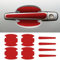 8PCS Carbon Fiber Car Door Handle Bowl Sticker, Universal Paint Guard Cover, Protective Film for Cars (Red)