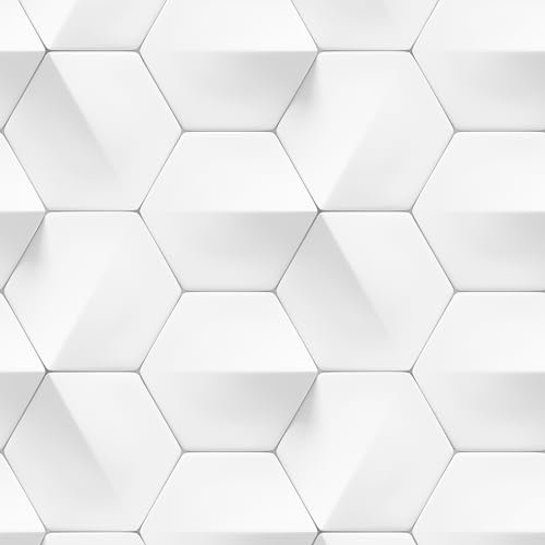 GOYAPRINT Vinilo Adhesivo Azulejos Hexagonales 40x250 cm Papel Pintado Autoadhesivo para Pared Muebles Cocina y Baño (Azulejo Hx)