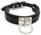 lalatia Damen O Ring Choker Halsband Kunstleder Halskette für Frauen (Schwarz Silber)