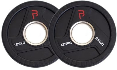 BODYPOWER 1.25kg Rubber Tri-Grip Olympic Weight Plates (x2)