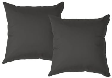 chilly pilley® Gartenkissen Wasserfest Dekokissen Set Sofakissen Rückenkissen Indoor-Outdoorkissen 2er Set 50x50 Graphite