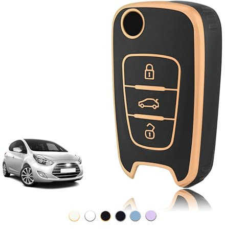 TOOMUME Schlüsselhülle TPU, Autoschlüssel Hülle Passt für Hyundai i10 i20 i30 i40 ix20 ix30 ix35 Elantra Avante Kia Sportage Rio Ceed Picanto, Schlüsselcover Schutz Schlüsselgehäuse - Flip Key