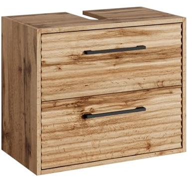 Badezimmer Badmöbel Etna - Eiche - Unterschrank Badmöbelset Badschrank Schrank Waschbeckenunterschrank