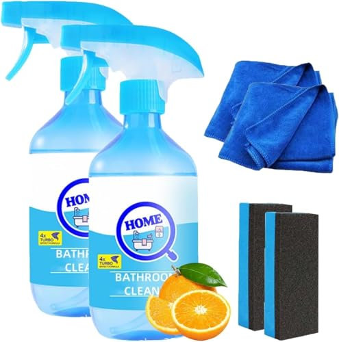 Leistungsstarker Kalkentferner für Badezimmer, Badezimmer, Entkalker, Badezimmer-Schaumreiniger, Spray für Toiletten, Urinale, Waschbecken, Badewannen, Armaturen, Fliesenwände, Böden, Glas, Spiegel (2
