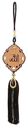 Klanata Islamische Auto-Hängeornamente, von Holz inspirierte muslimische Anhänger mit Quaste, Rückspiegeldekoration für muslimische Geschenke oder Innenräume (140213)