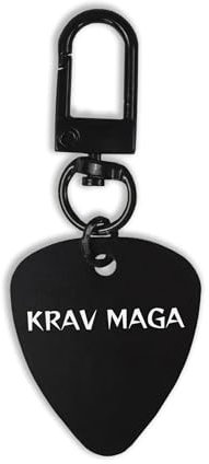 Martial Arts Israel Krav Maga, Schlüsselanhänger, Erkennungsmarke, Schlüsselanhänger, Plektrum, Karabiner, Schlüsselhalter, Schwarz , One size
