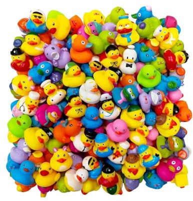 Badeenten für Kinder - 50 Stück kleine Enten-Spielzeuge Gummienten | Tragetasche aus Netz für Kinder, Bad, Dusche, Spielzeug, Karneval, Urlaub