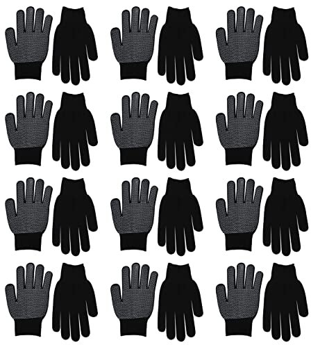 X-Institute 12 Paar Arbeitshandschuhe Für Männer Und Frauen Punkte Schlagfest Reparatur Bauarbeiter BAU Gartenarbeit Dehnbare Handschuhe