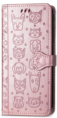 FTRONGRT Case Compatible with Tecno Spark 30C 5G, Magnetic PU Leather Wallet Flip Cover, with Card Slot, Mobile Phone Holder, Compatible with Tecno Spark 30C 5G - Rose Gold