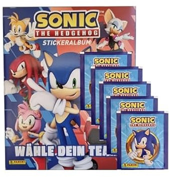 Panini Sonic the Hedgehog Sticker 2024 / 1x Stickeralbum + 5x Stickertüten (Album deutsche Version)