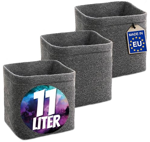 HOMEGROW24 Macetas de Cultivo en un Juego de 3, macetas cuadradas de Fieltro de 11 L Cada una, macetas de Tela para el Cultivo y la cría de Plantas de Cannabis, Accesorios de Cultivo