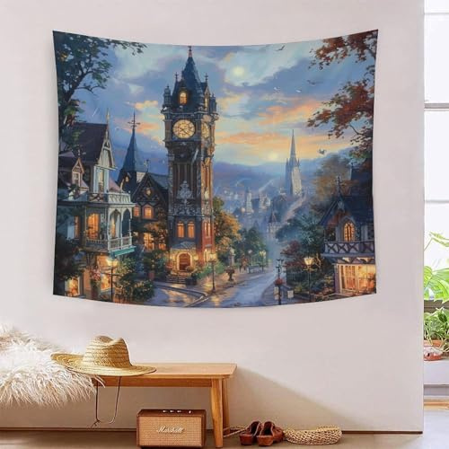 VFKLZCNYR 3D Druck Der Big Ben in London Wandteppiche Poster Ornament Wandbehang Wandteppich Raumteiler Vorhang Für Wohnzimmer Schlafzimmer Tapisseries 130cmx150cm