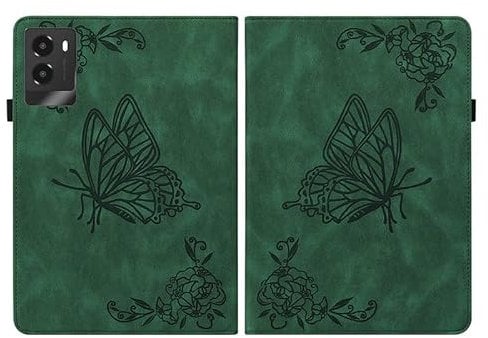 Cxzaqwer Case for Lenovo Idea Tab Pro 12.7 2025 PU Leather Cover Shockproof Military Grade Protective Cover Butterfly Flower for Lenovo Idea Tab Pro 12.7 2025 Green