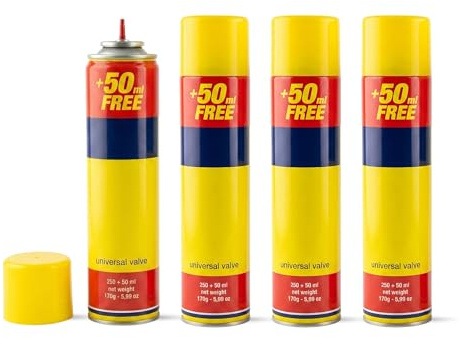 Straame Clipper Gas Refill Canister 300ml, Slim Nozzle for Lighters, 4 Pack | Slim universal nozzle, clean-burning performance and 3-5 second refill bursts for lighters, torches, camping stoves & burners