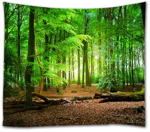 goodbath Wald Wandteppich, Naturwaldbaum Wandbehang für Schlafzimmer Wohnzimmer Wohnheim Heimdekoration，230 x 180 cm
