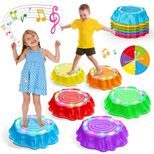 Flooyes Stepping Stones for Kids, Light Up & Music